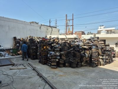 Damaged stock of Steel Utensils